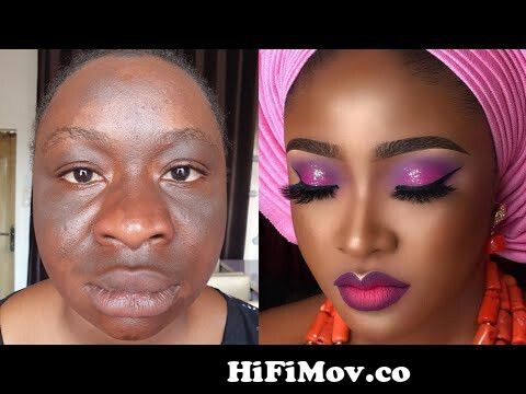 Must Watch 👆🏼 Unbelievable 😍Bridal Makeup And Gele Transformation |  Makeup Tutorial💄 from indian mek up and hairstyle step 3gp video download  Watch Video 