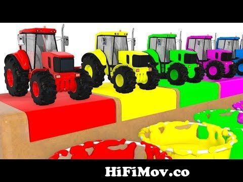 Colors with Tractors & Vehicles for Kids Educational Animation Cartoon for  Children from shat rong Watch Video 