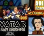 Wow this gets intense! I love the shock in this episode! It&#39;s great seeing so many talented non benders and Zuko working together! Would&#39;ve been too easy having Aang, Toph and Katara there XDnThanks for watching and see you soon as always!nCHECK OUT OUR ENTIRE FULL REACTIONS TO MOVIES AND SHOWS HERE:nhttps://www.Patreon.com/StormAkimanVOTE FOR OUR NEXT SHOW/MOVIE AND REQUEST SOMETHING AS WELL!nPatreon is what keeps our channel creating... this is the only way we can keep this up and we thank you