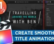 △ PremiumVFX Smooth Titles: https://bit.ly/2xTtha8n△ FxFactory for Final Cut Pro X: http://bit.ly/32XA2lknnIn this first of two tutorials we look at how to animate titles in Final Cut Pro X using the Smooth Smooth Titles plugin from PREMIUMFX that is available on FxFactory.nnThis plugin is beautifully setup making it easy to add great quality titles to your Final Cut Pro X timeline. There are also some extras in this plugin such as motion blur and the very useful background overlay effects.n