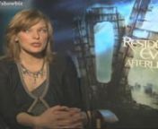 Our LA reporter, Diem Brown, gets the inside scoop from Milla Jovovich and Ali Larter on Resident Evil 3D.nMilla Jovovich and Ali Larter talk about filming Resident Evil Afterlife 3D and their love of action scenes and the dangers that can be involved.