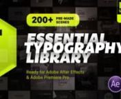 ✔️ Download here: nhttps://templatesbravo.com/vh/item/essential-typography-library-mogrt-for-premiere-pro/21687989nnnnnnEssential Typography Library – is a universal typography pack with over 200+ animated shots.nMeet the HUGE 4th update of our bestseller!nMore exclusive scenes, trendy compositions, possibilities. In the 4th version of the project, works with: English, Chinese, Japanese, Korean, Hindi, Russian, Portuguese, Spanish, Arabic, German.nnThe template is perfect for video adverti