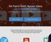 New Paid To Watch ProgramnVideo Review nnhttps://4waysmarketing.com/teamebnjoin link nprogram num 2 on our4 wayspage nnnNice Cross Promotion Program Very Interestingnpaying and getting resultsnn Receive 100 BVPs daily for free with Bonus Videos.n No Sponsoring or Referring Required to make money nn Earn up to &#36;210 per video for 20 seconds,n Forget pennies, earn Dollars in 20 seconds.n Guaranteed daily ads according to BVP groups, fixed max 10 videos daily.nn Earn &#36;1.35 for every &#36;1 advertisi