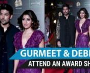 Gurmeet Choudhary and Debina Choudhary gave us major couple goals as they get papped at an award show. Gurmeet wore a black suit with golden with golden embroidered sleeves. Debina, on the other hand, opted for a purple and pink gown.