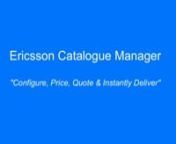 #VIDEO - Ericsson product manager Brian Bauer shows how Ericsson products, including Ericsson Catalog Manager, Ericsson Order Care, and Ericsson Orchestrator work seamlessly together to deliver SD-WAN services end-to-end. Watch as he shows a sample process from creation of a product offer for SD-WAN services (including pricing) through the processes of customer order request, offer identification, quote determination, and fulfilment, to ultimate order monitoring, workflow tracking and service pr