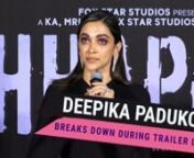 Directed by Meghna Gulzar, Deepika Padukone and Vikrant Massey starrer Chhapaak&#39;s trailer was released today. At the event, Deepika broke down in tears while talking about the movie. For the uninitiated, Chhapaak is based on acid attack survivor Laxmi Aggarwal. The film is slated to hit the theatre screens on January 10, 2020.