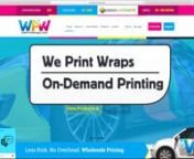 This is an official product video for We Print Wraps that explains how to use their on demand printing and design services that is based in the U.S.Their services include: full coverage prints (walls, floors and vehicles), cutout prints, window perforation and design by the hour or flat fee.This is not a product endorsement.It is a neutral product video made by TWI with information provided by We Print Wraps.