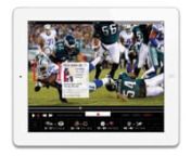 Design and Presentation of an interactive second screen for NFL football. App enables user to pull down freeze frames of live NFL games and interact with them to gather stats and general player information. User also has access to their personal Fantasy Football to enable quick team and player adds, as well as social media connections.
