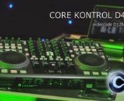 DAP-audio, The Core Series, Kontrol D4i, ordercode D1260.nThe CORE Kontrol D4i is a professional DJ midi controller with 2 analogue inputs for line or phono devices and a separate input for a microphone. It has a 4 channel mixer and 2 decks which can be shifted into a second virtual deck to control a 4 deck setup. The mixer has a filter for each channel, assignable cross-fader and separate control for master and booth volume. The decks have 134mm jog-wheels with adjustable touch sensitivity for