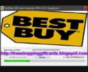 With our Best Buy code generator, now you can buy products for free in Best Buy !nnOur Best Buy Gift tool works 100%, guaranteed. It generates a unused 15-digit unique code with a 4-digits PIN.nnDownload BestBuy Gift Code Generator 2013 v1.8 here http://tinyurl.com/l5u8ppm