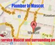 http://www.plumbertotherescue.com.au Plumber In Mascot 1800 864 538nPlumber To The Rescuen2/377 Kent Street, Sydney NSW 2000nPh: 1800 864 538nnPlumber To The Rescue have the experienced, professional and trained plumbers. We offer trustworthy technicians, 24/7 rescue service and up front honest pricing in Mascot and surrounding areas.