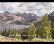A time lapse showing the Five Sisters of Kintail in the Highlands of Scotland.