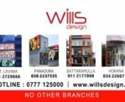Wills Design Private Ltd. A huge range of menswear for every kind of body type, size and taste and all exclusive pieces are designed by in-house designers using the best fabrics and embroidery.nnVISIT OUR Showrooms @nPanadura : 038 2237555nMt. Lavinia : 011 2729666nHorana : 034 2260777nBattaramulla - Pelawatta : 011 2177888nnVISIT : www.willsdesign.lknCALL : 0777 125000 — at Wills Design Private Ltd.