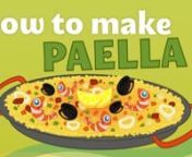 Paella is a traditional Spanish rice dish. There are many different types of paella, seafood, mixed paella, veggie paella... This recipe makes enough paella for about four to six people to enjoy.nnLearn more on our official website: http://www.AnimatedRecipes.comnnProduced by: Ladywave Design Inc and 92d Solutions. http://ladywave.com http://92dSolutions.comnCreative Director: Ona Praderas SancheznCreative Producer: Pedram DaraeizadehnFlash Animator: Affy LaFond https://www.facebook.com/AffykidI