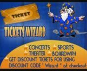 TicketsWizard.com has discount concert tickets for Taylor Swift, Michael Buble U2, Bon Jovi including Los Angeles sports tickets such as Lakers and Kings, Dodgers, Angels. www.TicketsWizard.com has theater tickets such as Wicked and Jersey Boys Visit TicketsWizard.com and enter promo code Wizard5 at checkout and get 5% off your ticket order.