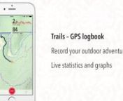 Record all your outdoor activities with Trails be it hiking, jogging, cycling, canoeing or skiing down the Alps.nnTrails provides offline topographic maps and lets you make the most of your next outdoor adventure, even without an active internet connection. It records your GPS track along with various statistics including altitude, ascent/descent, speed, pace and duration. nnZoomable graphs for key statistics along with heat maps provide deep insights and complete the log book of your outdoor jo
