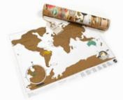The Scratch map Travel Edition features all of the same features as the original Scratch map personalized world poster yet comes in a compact packages with durable tube perfect for taking with you on your travels!