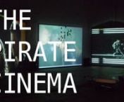 THE PIRATE CINEMA TRANSFORMS FILM TORRENTS INTO ILLICIT INTERACTIVE ARTnA CINEMATIC COLLAGE GENERATED BY PEER-TO-PEER NETWORK USERS.n&#62; More info: http://thepiratecinema.comn-nIn the context of omnipresent telecommunications surveillance, “The Pirate Cinema” reveals the hidden activity and geography of Peer-to-Peer file sharing. The project is presented as a monitoring room, which shows Peer-to-Peer transfers happening in real time on networks using the BitTorrent protocol. The installation p