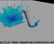 Initial test for a splash tool where there is no need of an initial fluid, it use the velocity of the moving object and calculate the resulting vector from the colision surface, wich can be any kind of object, still a WIP but with some time and work can be very useful.nnThanks to Alejandro Echeverry for his tips.