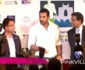John Abraham is clicked here at the presscon of the Mumbai Marathon 2016. At the event John spoke about the benefits of conducting a marathon and how it is growing to be a good trend in the country. nOn the work front, John was last seen in the movie Welcome Back. John will be seen in a cameo appearance in the Farhan Akhtar movie Wazir, which releases this weekend. Other than that, John will be seen in Hera Pheri 3, Dishoom, Force 2 and Mumbai Saga. nJohn has been supporting the Mumbai marathon
