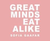 GREAT MINDS EAT ALIKE &#124;SOFIA GAAFARnPHOTOGRAPHY EXHIBITIONnMUSEUM OF GREEK GASTRONOMY n12 May - 1 Augustnn“Great Minds Eat Alike” is dedicated to food. Food has an international code of understanding. It’s a ritual. It has an identity, a culture of it’s own, sees no borders and spreads around from mouth to mouth.nnCreative Director and photographer Sofia Gaafar presents us with familiar ingredients that are combined with unexpected objects, that form a new type of food styling synthesi
