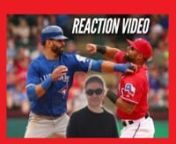 Reaction video! Answer some questions in regards to the huge fight tonight. nnUPDAT3 MAY 17, 2016: Odor suspended for 8 games.nnWatch the original footage of the Bautista vs Odor fight: https://www.youtube.com/watch?v=h1K3r...nnSUBSCRIBE NOW! Thanks for watching! nhttps://www.youtube.com/subscription_...nnToronto Blue Jays Jose Bautista gets hit by Texas Rangers second baseman Rougned Odor after Bautista slid into second in the eighth inning of a baseball game at Globe Life Park in Arlington, Te