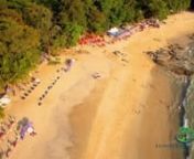 Laem Singh Beach: All buildings were destroyed early 2018. Now it is an empty beach...see 4/2018 updated video.nIf you find yourself in northwest Phuket, and you’re trying to find a relaxed beach with few people – and a view to die for – head straight for this little bombshell, Laem Singh Beach Phuket! Located just over the hill from Kamala Beach going north, you’ll miss the small parking area if you’re not looking for it.nnOnce parked, a short walk of a couple hundred meters is requir