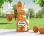 After the success of our bouncing orange commercials for Tropicana with DDB, Loco was delighted to get to work with the brand’s new Canadian agency Juniper Park on their latest campaigns. Tropicana’s brief was to introduce their new 89-ounce, family-size pitcher for Pure Premium, the first juice brand to have a 100% recyclable clear handle and flip top design.nnLoco’s oranges return to the Florida orange grove setting of our original campaign and bounce into the new container. The challeng