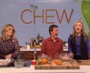 Peyton List and Kevin Quinn from Disney Channel head over to visit Daphne Oz of The Chew to learn how to make Orange and Honey Chicken Drummers.