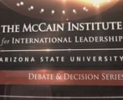 On Thursday, September 15, 2016 The McCain Institute for International Leadership at Arizona State University hosted the debate: “Is ISIS Winning?” Debaters included Peter Bergen, Vice President, New America and Professor, Arizona State University; Sebastian Gorka, Vice President and Professor of Strategy and Irregular Warfare, Institute of World Politics; The Honorable Mary Beth Long, CEO, Metis Solutions, LLC and Former Assistant Secretary of Defense for International Affairs; and Douglas