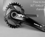 Video shows how to fit Absoluteblack revolutionary 30T 104bcd oval chainring into any 104bcd cranks. It is the only 30T 104bcd oval ring on the market.