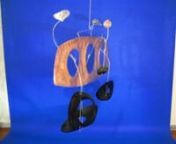 Kinetic Mobile Sculpture. Hanging. 6&#39;wX3&#39;hX2&#39;d. 12lbs. Copper Aluminum PVC