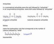15.1 Nomenclature of Carboxylic acid derivatives from derivatives