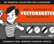 VectorSketch let&#39;s you get great looking charcoal pencil, compressed charcoal, carpenter pencil and #2 pencil effects. Plus, you get to stay in your safe place in the comfort of Illustrator. So your effects are scalable AKA awesome!