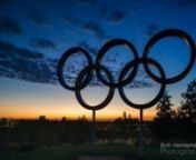 A London timelapse: a very quick one just after sunset, the camera pans to the Olympic Rings in Queen Elizabeth Olympic Park from queen elizabeth olympic park