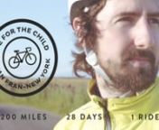 On the 1st of September 2016, and in the name of charity, Shane Prendergast is attempting the longest ride of his life. 3200 miles across the United States from San Francisco to New York, in 28 days!nnHe is raising money for two wonderful causes CLIC Sargeant for Children&#39;s Cancer &amp; Action on Hearing Loss for children with deafness.nnIf you would like to sponsor Shane or read more about his challenge go to: nnhttp://www.rideforthechild.co.uknnhttp://www.clicsargent.org.uknhttp://www.actionon