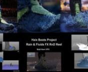 I worked on this FX project in just under 4 weeks, all the way from RnD to final sims, Lighting and Rendering. I was contacted to work on 3 shots to show a new boot from Haixs waterproofing! I spent a few days doing RnD, setting up a new PFlow Rain system with support for multiple types of droplets (Blobbly,tailing etc.) But the main Fluid sims were done in RealFlow with Hybrido FLIP Sims. The Boot splash was a time ramp shot and took advantage of RealFlows time remapper tool as well as the Macr