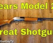 In my quest to find inexpensive shotguns that can be used for hunting and home defense, I&#39;ve found a number of department store shotguns from days gone by.This one, the Sears Model 21 20 gauge pump shotgun is a jewel. It was made by High standard for Sears.There was a Ted Williams version and a J. C. Higgins version as well.nnVisit my website at http://gunguy.tv/nCheck out training at Practical Defense Systems: http://pdsclasses.com/nPatreon: https://www.patreon.com/gunguytvnThe GunGuyTV Sto