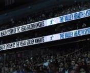 Valley Heath System LED Ribbon displays promoting Vegas Golden Knight partnership at T-Mobile Arena.nn©2019 UHS of Delaware, Inc. All Rights Reserved.