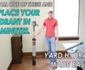 Digging up a failed yard hydrant is no one&#39;s definition of fun, but if you install your hydrant in a Yard Hydrant Made Easy™ patented, quick-change casing system, you will never have to dig it up again. The Yard Hydrant Made Easy™ is perfect for farms, ranches, RV Parks, municipalities, and homes! Once it&#39;s installed, the hydrant can be pulled quickly and easily for replacement, inspection, or maintenance, without making a utilities call, busting up concrete, digging a large hole, and destro