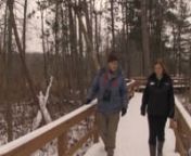 Gerry Rising and Meaghan Boice-Green discuss the natural history of woodpeckers at the Dr Victor Reinstein Woods Nature Preserve.