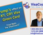 https://www.visacoach.com/trump-k1visa-cr1visa-greencard/ President Trump during the last two years of his administration has been very successful in throwing up many roadblocks to fiancé and spouse visa and green card applications. Here is a description of the top 11 executive actions that affect marriage based immigration making it more difficult to bring ones fiance or spouse to immigrate legally to the USAnTo Schedule your Free Case Evaluation with the Visa Coachnvisit https://www.visacoach
