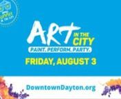 The biggest festival celebrating the rich arts and cultural amenities in Dayton, Ohio, is set to return to downtown Dayton on Friday, August 3! Vote for your favorite local artist in the juried art show, watch a live performance, create your own artwork at make-and-take stations, enjoy arts demonstrations, and encounter a surprise with the Party on the Patio and pop-up performances in local businesses throughout downtown Dayton. Art in the City is accepting applications for artists, performers,