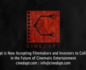 About:nCinedapt is a patent pending cinedaptive streaming service advancing blockchain technology to end piracy with personalized and adaptive films.Visit cinedapt.com to learn more.nn###nnPromo:nDirector/ Visual Effects/ Editor - Michael KurethnMusic - Sampled from Nine Inch Nails: The Wretched/ The Wretched (Version)/ The Wretched (Deviations)nn###nnPress Release:nnHeadline: Cinedapt Revitalizes the Entertainment Industry to End Piracy with Personalized Films nnSubHeadline: Cinedapt advances