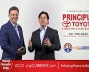 Hi, I’m Todd Lochner, General Manager of Principle Toyota and I’m here with Jeremy Park, CEO of cityCURRENT.Jeremy, share with everyone how cityCURRENT is Making Memphis Better.nncityCURRENT is a privately funded catalyst with more than 80 companies joining together to make a difference. We host over 170 free events for the community each year, like the Samaritan’s Feet event, where thousands of children are given new socks and shoes.nnJeremy, thanks for using your resources towards