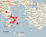 This video tells the story of 15929 fire incidents that have occurred in Greece over the time span of 583 days (27-05-2008 to 31-12-2009), in 5 minutes... nnYes that&#39;s right, that&#39;s roughly 27 incidents per day, a little more than 1 incident per hour. The majority of the year&#39;s incidents though (more than 50%) occurs during the summer months.nnEach red growing disk represents the location of the incident.nnThe duration for which a disk remains visible is proportional to the duration of the incid