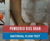 Material flow can be affected by humidity, the size of the vessel outlet, and the natural moisture and fat content of a material. For example, rice bran is high in fat and oil, and can be prone to clumping, bridging, arching and ratholing. Since rice bran has a shorter shelf life and can become rancid, it’s important to prevent these material blocks and get smooth, on-demand, first-in/first-out flow. nnRice Bran ApplicationsnRice bran is a byproduct of rice milling. Once considered “food was