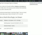 Are you supporting Australia Rugby or South Africa Rugby ? Grab your friends and family and make a day of it with a 19:45 AEDT (UTC+11) kick off. n https://australiasouthafricarugby.com/