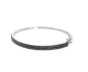 https://www.ross-simons.com/900826.htmlnnKeep your look shimmery, sleek and bold with black diamonds! This classic bangle bracelet features 2.00 ct. t.w. of round brilliant-cut black diamonds in polished sterling silver. Also features black rhodium for a seamless look. Figure 8 safety. Box clasp, black diamond bangle bracelet.