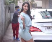 Spotted! Nora Fatehi adds a splash of blue with her co-ord mini skirt set and Yves Saint Laurent army candy. The ‘Nach Meri Rani’ stunner made a refreshing choice in a muted blue colour paired with white sneakers. Nora was clicked as she went out and about for the day. Her fashion statement with a touch of light makeup made for an uber-cool styling. Nora obliged the paparazzi as she patiently stood until the photo was being clicked.
